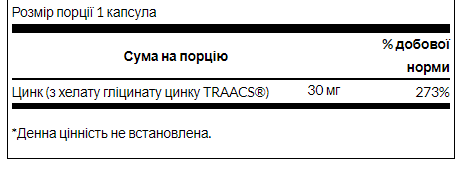 Chelated zinc 30 mg - 90 cap 100-70-1369590-20 фото