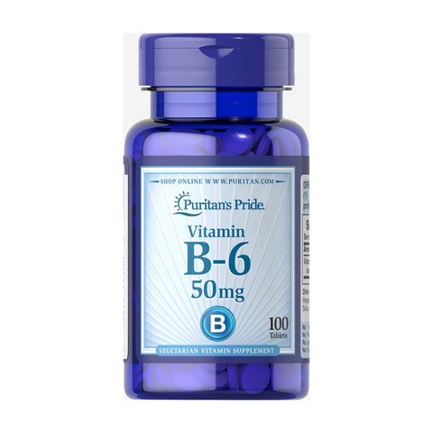 Vitamin B-6 (Pyridoxine Hydrochloride) 50 mg - 100 tabs 2023-10-2468 фото