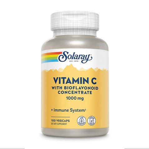 Vitamin C with Rose Hips, Acerola & Bioflavonoids 1000mg - 100 vcaps 2023-10-2389 фото