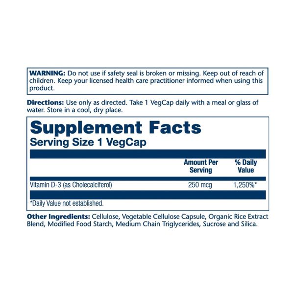 Super Strength Vitamin D-3 250mcg - 60 vcaps 2022-10-1800 фото