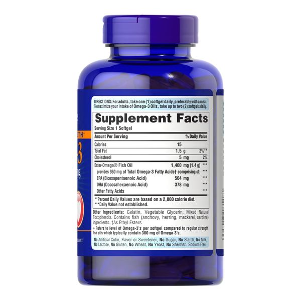 Omega-3 Triple Strength 1400mg (950 mg Active Omega-3) - 120caps 100-73-9259667-20 фото