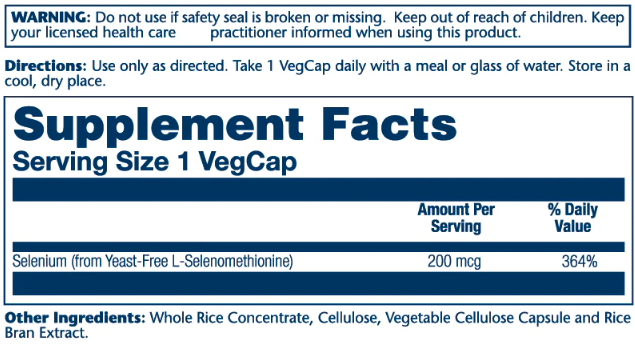 Selenium Yeast Free 200mcg - 90 vcaps 2022-10-1031 фото