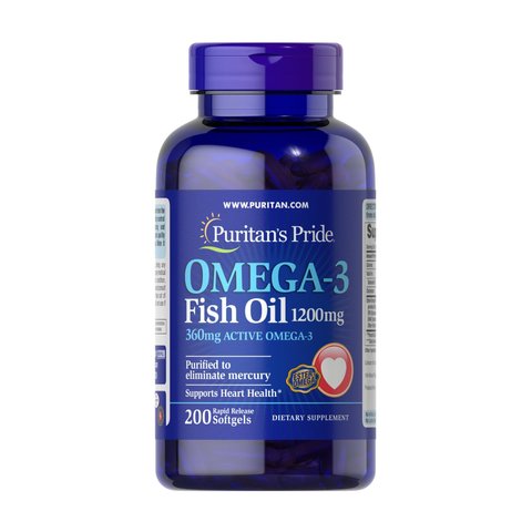 Omega-3 Fish Oil 1200 mg (360 mg Active Omega-3) - 200 softgels 2023-10-2478 фото