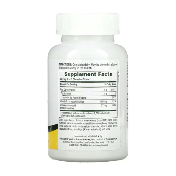 Iron 27 mg with Vitamin C Herbs - 90 tabs 2023-10-2361 фото