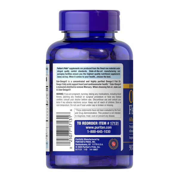 Double Strength Omega-3 Fish Oil 1200mg/600mg Omega-3 - 90 sgels 2022-10-1749 фото