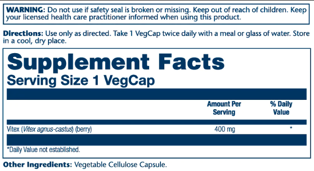 Vitex Berry Extract 400mg - 100 vcaps 2022-10-1019 фото