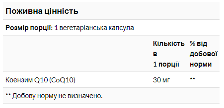 COQ10 ( Koenzym Q10 ) 30mg - 60vcaps 100-71-2215062-20 фото