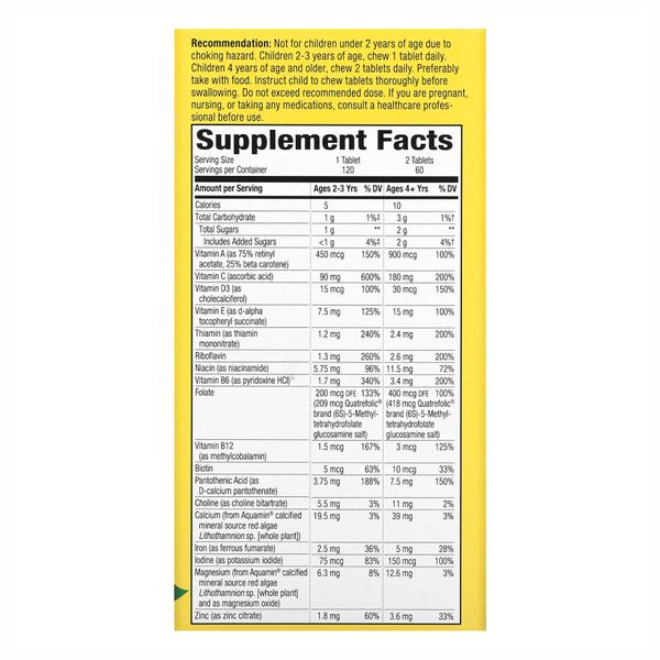 Kids Chewable Multivitamin - 120 tabs Orange and Berry 2022-10-0601 фото